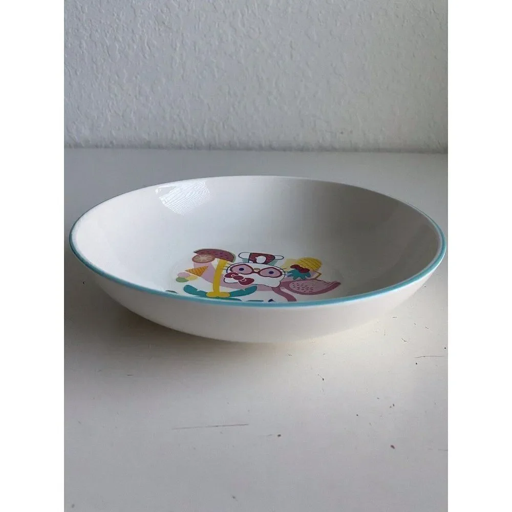 Sanrio Hello Kitty Beach Summer Tropical Ceramic Pasta Dinner Bowl Flamingo NEW‎